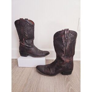 Dan Post Raliegh Black Cherry Burgundy Teju Lizard Leather Western Boots 11
